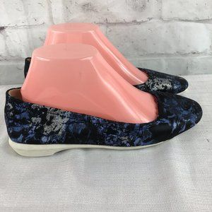 Naturalizer Womens 8 M Blue Floral Slip-on Flats